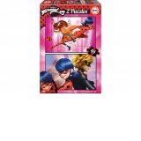 Puzzle 2x48 piese Miraculous Ladybug