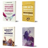 Pachet Colectia Psihobooks (4 carti): 1. Nascut pentru a invinge 2. Cum sa invingi tiparele negative de gandire 3. Cum sa ai viata sexuala pe care ti-o doresti 4. Cum sa iti imbunatatesti relatia de cuplu fara sa vorbesti despre asta