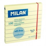 Bloc notes adeziv 76X76 liniat galben pal Milan