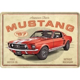 Carte postala metalica "Ford Mustang - GT 1967 Red"