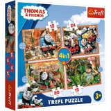 Puzzle Trefl 4in1 Thomas Calatorie in Jurul Lumii