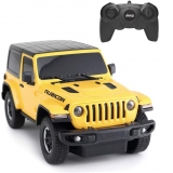 Masina cu telecomanda Jeep Wrangler Rubicon Galben cu scara 1 la 24