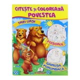 Citeste si coloreaza povestea. Trei ursi. Foisorul. Gainusa porumbaca