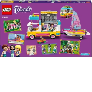 LEGO Friends - Furgoneta de camping si barca cu panze 41681, 487 piese