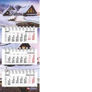 Calendar magnetic articulat triptic "M" 2022