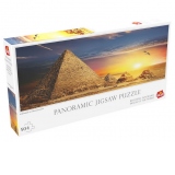 Puzzle Panoramic - Piramidele Egiptene la apus, 504 piese