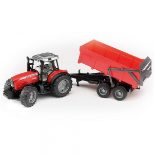 Bruder - Tractor Massey Ferguson 7480 Cu Remorca Basculabila