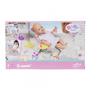 BABY born - Set plaja - umbrela cu scaun si accesorii 43 cm