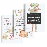 Pachet pentru copii isteti: 1. Incredibilul jurnal secret al lui Leonardo; 2. Corpul uman pe dinauntru; 3. Corpul uman din afara spre inauntru