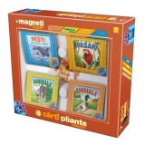 Set 4 carti pliante Animale + magnet frigider