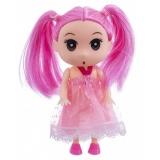 Papusa mini Cute Baby 12 cm, roz