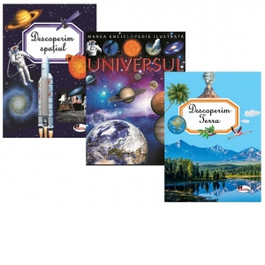 Pachet Pasionatii de astronomie: 1. Marea enciclopedie ilustrata. Universul; 2. Descoperim spatiul; 3. Descoperim Terra