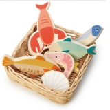 Cos cu fructe de mare, din lemn premium Seafood basket