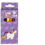 Mini creioane din lemn, unicorn, 6 buc