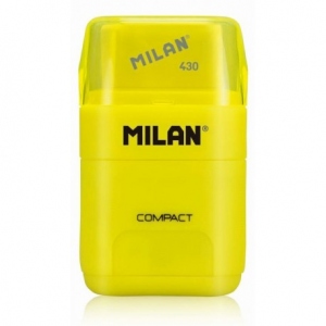 Ascutitoare cu radiera Compact Fluo MILAN, galben