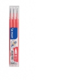 Rezerva roller Pilot Frixion Ball, 0.7 mm, 3 bucati/set, roz coral