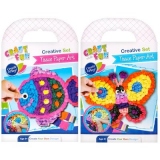 Set creativ - Set Hartie creponata colorata, Fluture/Peste