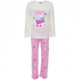 Pijamale pentru fete cu imprimeu Peppa Pig - Galaxy din bumbac organic, galben/roz, 6 ani