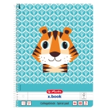 Caiet A4 cu spira, 80 file, dictando, Cute Animals, motiv Tiger