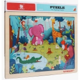 Puzzle din lemn - Animalute jucause