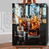 Set pictura pe numere (panza) Whiskey pentru prieteni 50x40 cm