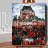 Set pictura pe numere (panza) Frontenac Castel din Canada 50x40 cm