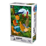 Puzzle 240 Piese La Fontaine - Vulpea si Barza