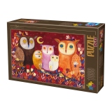 Puzzle 1000 piese Kurti Andrea - Familie de Bufnite