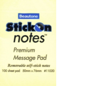 Stick On Notes 50 x 76 mm, pachet cu 100 file/set (GALBEN PAL)