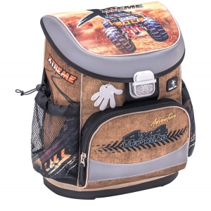 Ghiozdan neechipat Mini-Fit, dimensiune 36 x 28 x 19 cm, motiv Extreme Monster Truck