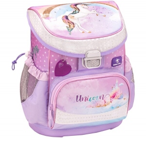 Ghiozdan neechipat Mini-Fit, dimensiune 36 x 28 x 19 cm, motiv Rainbow Unicorn