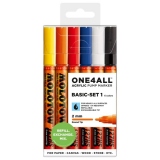 Marker acrilic ONE4ALL 127HS, 2 mm, portofel Basic 1 (6 bucati)