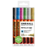 Marker acrilic One4All 127HS 2mm portofel Metallic Set (6 bucati)