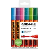 Marker acrilic One4All 227HS 4mm portofel Basic Set 2 (6 bucati)