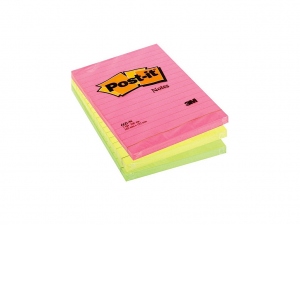 Notes adeziv Post-it Neon liniat