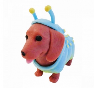 Mini figurina, Dress Your Puppy, Dachshund in costum de omida, S1