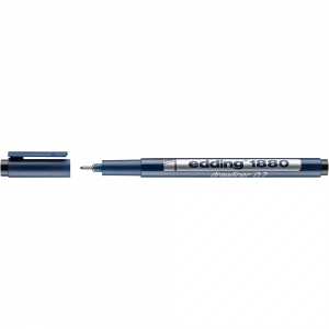 Liner Edding 1880, desen tehnic, varf 0.7 mm, negru