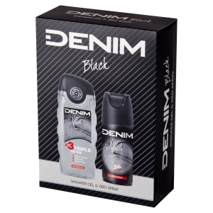 Set cadou Denim Black, Barbati: Gel de dus, 250 ml + deodorant spray, 150 ml