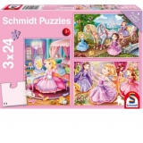 Puzzle 3 x 24 piese - Printese din basme