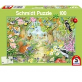 Puzzle Schmidt: Animale in padure, 100 piese