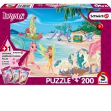 Puzzle Schmidt: Bayala - Insula dragonului, 200 piese + Cadou: figurina Bayala