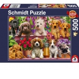 Puzzle Schmidt: Caini pe raft, 500 piese