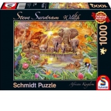 Puzzle Schmidt: Steve Sundram- Animale salbatice din Africa, 1000 piese