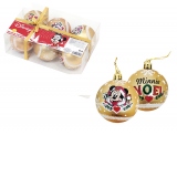 Set 6 Globuri aurii de Craciun Minnie Mouse