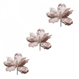 Ornamente brad Craciun Magnolie Catifea, Charisma, Set 3 bucati