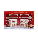 Set 2 cani Santa Claus, Portelan, 300 ml