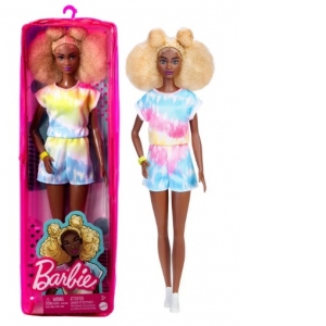 Papusa barbie fashionista cu par afro blond