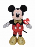 Plus TY 20cm Beanie Babies Disney Mickey cu sclipici si sunete