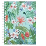 Caiet A5 cu spira, 100 file patratele, motiv Ladylike Jungle