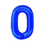 Balon folie Cifra zero 100 cm Albastru